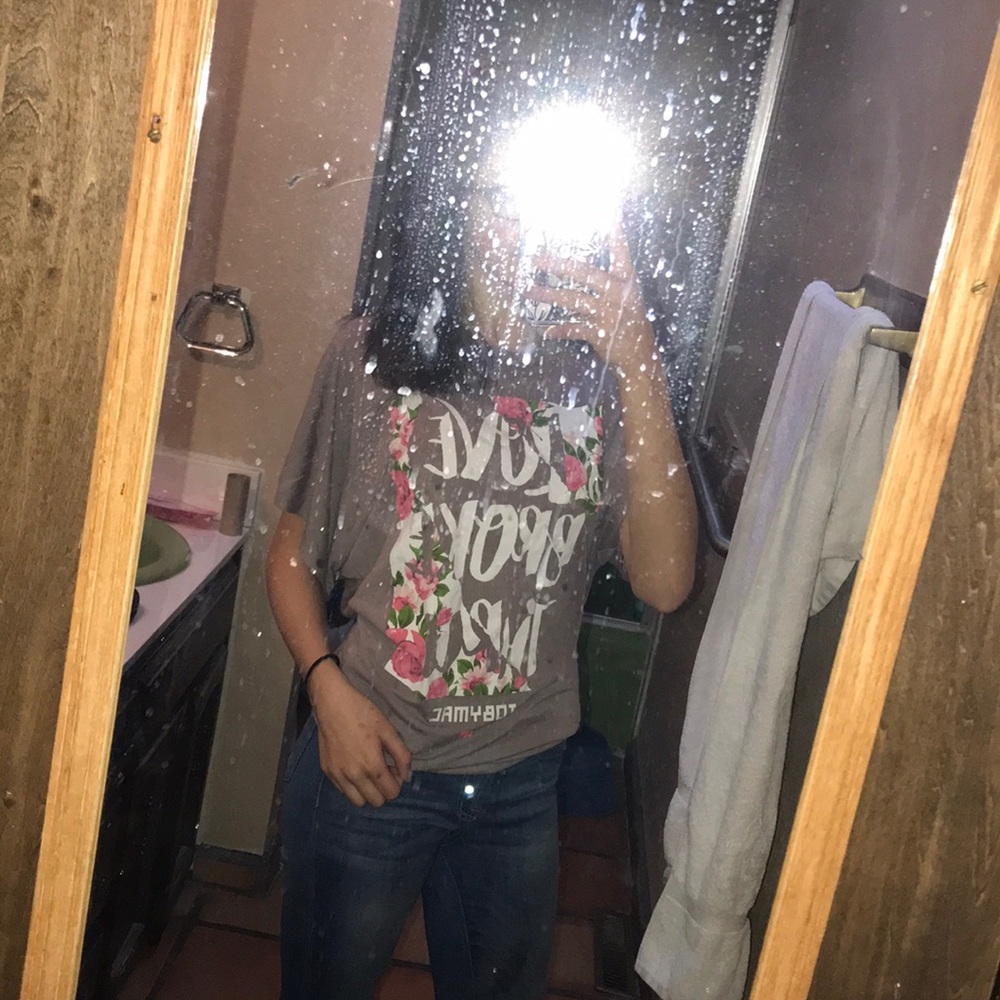 Off The Shoulder “Love Broke Thru” Shirt